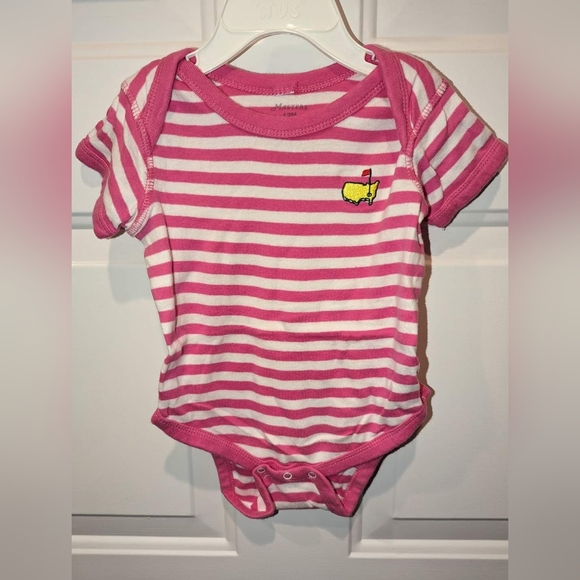 Master's Collection (Authentic) Pink Stripe Onesie Size 12 Months - Picture 1 of 1